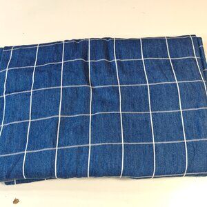 Isee  Fabrics - 100% Cotton - Indigo Plaid Denim - Windowpane Check - 3 yards